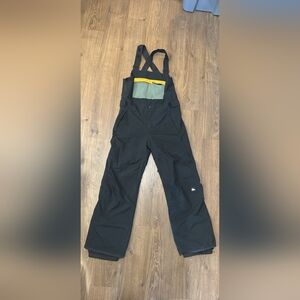Quiksilver Black Snow Bib with Green Tag